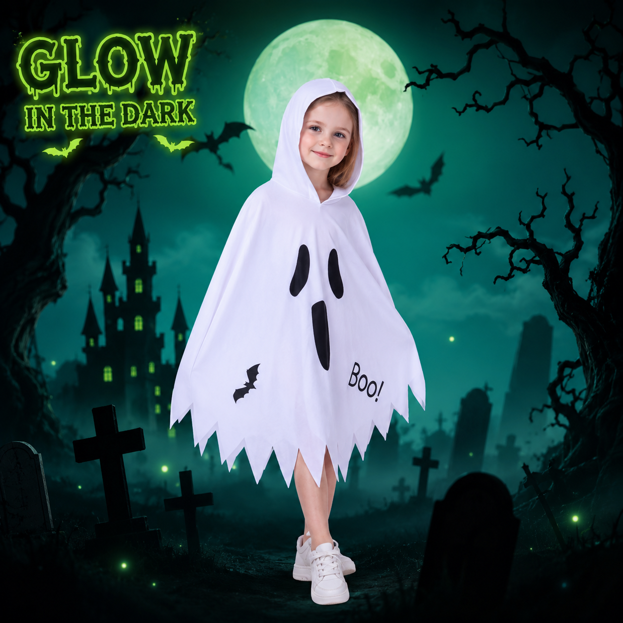 Glow Ghost Halloween Cloak