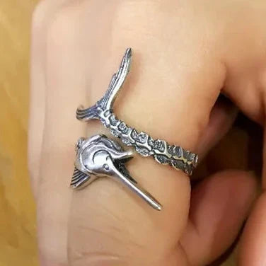 Swordfish Adjustable Silver Ring