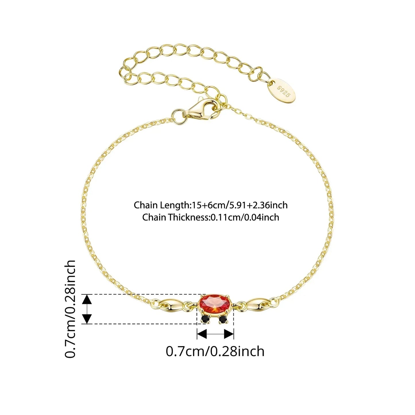 Ruby Crab Bracelet