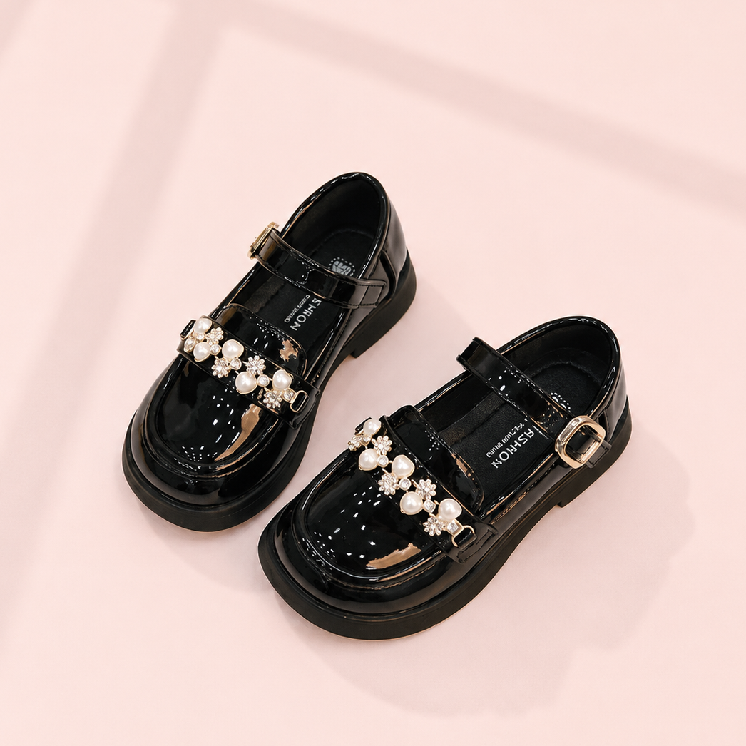 Pearl & Crystal Patent Loafers