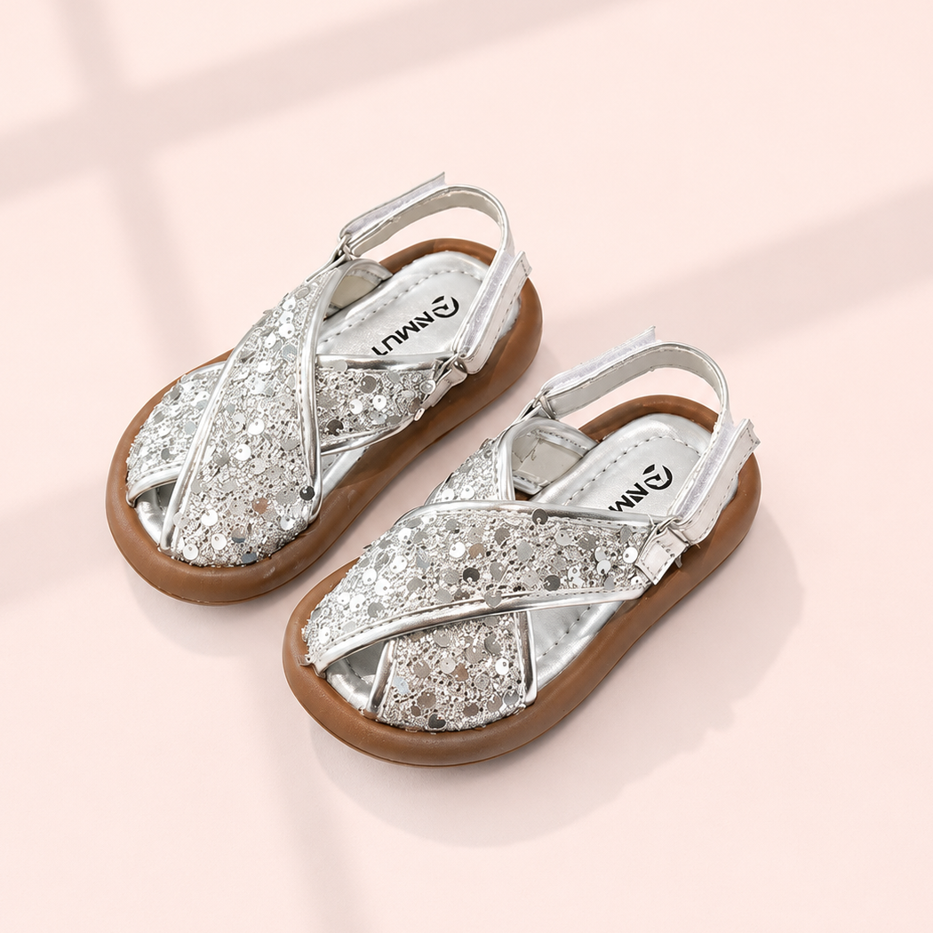 Starlight Sequin Cross Sandals