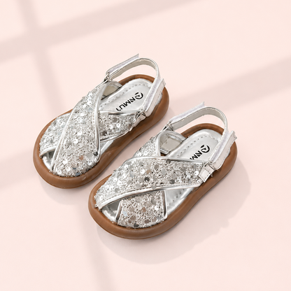 Starlight Sequin Cross Sandals