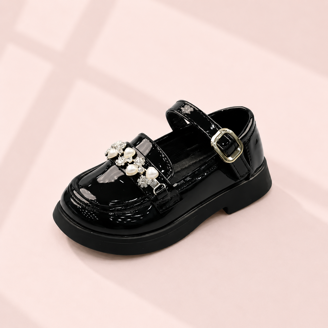 Pearl & Crystal Patent Loafers