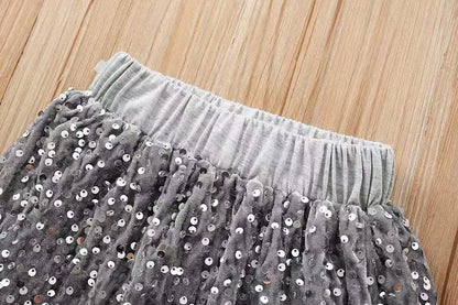 Glitter Bow Knit Set for Girls