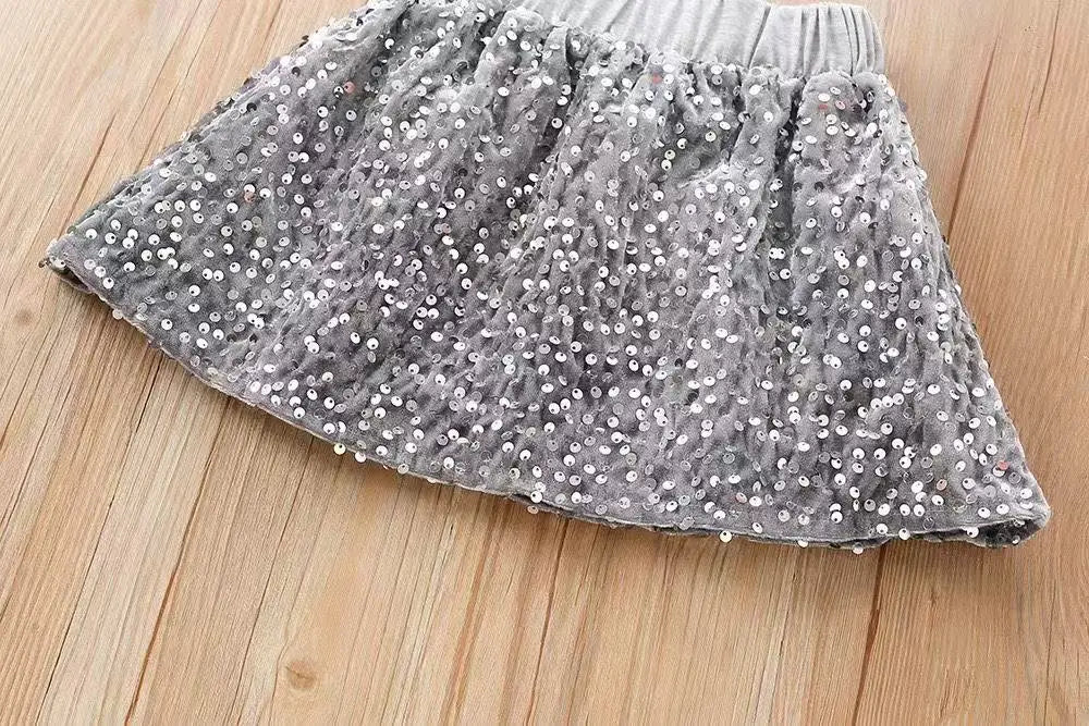 Glitter Bow Knit Set for Girls