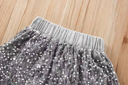 Glitter Bow Knit Set for Girls