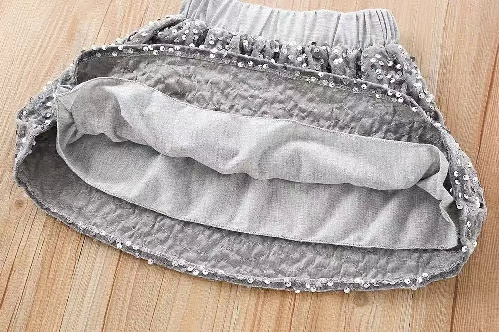 Glitter Bow Knit Set for Girls
