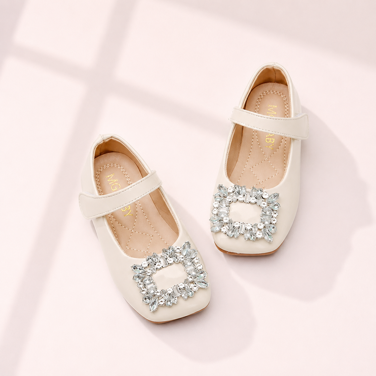 Crystal Buckle Patent Mary Janes