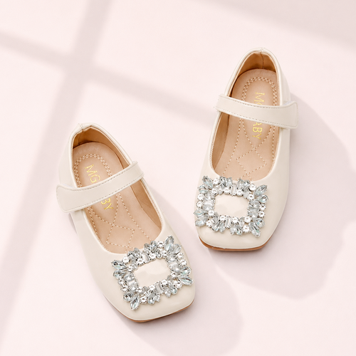 Crystal Buckle Patent Mary Janes