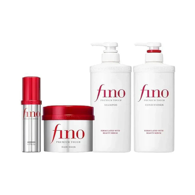 Conjunto Completo de Cuidados Capilares Fino Premium Touch (Shampoo + Condicionador + Máscara de Tratamento + Óleo)