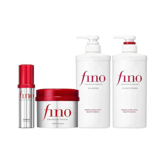 Conjunto Completo de Cuidados Capilares Fino Premium Touch (Shampoo + Condicionador + Máscara de Tratamento + Óleo)