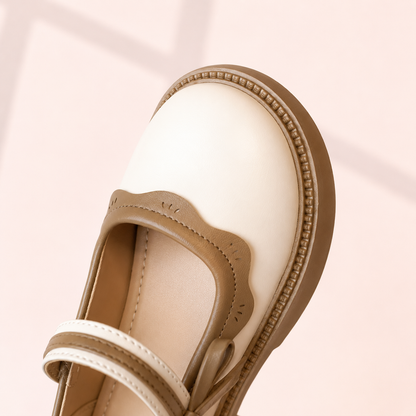 Scalloped Bow Vintage Mary Janes