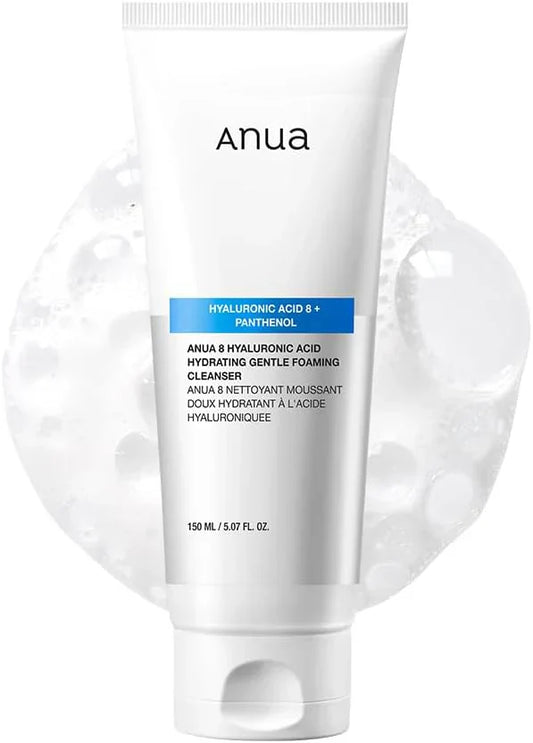 ANUA Hidratante Espuma de Limpeza Suave, Ácido Hialurônico (150ml/5,07fl oz.)