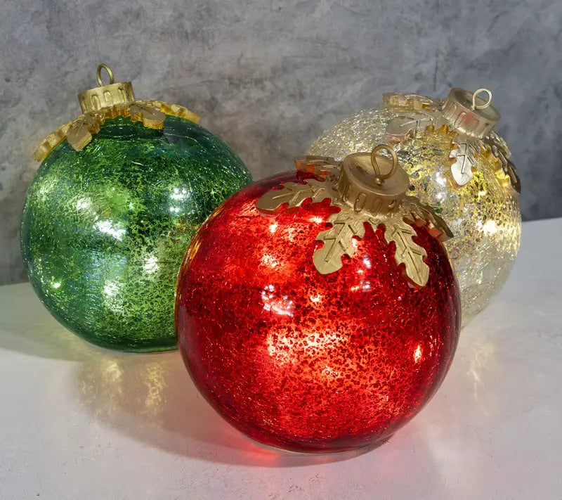 Glass Tabletop Christmas Ornaments – Set of 3 - image 2