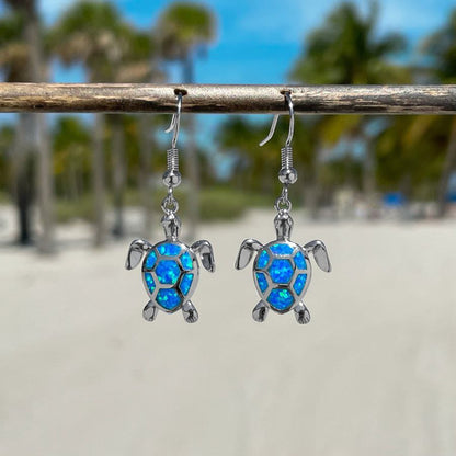 Opal Turtle Earrings