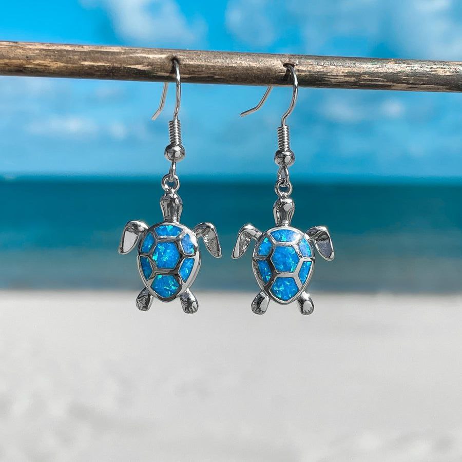 Opal Turtle Earrings