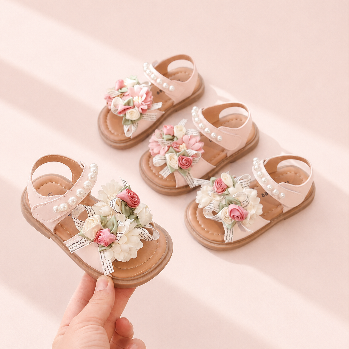 Rosebud Pearl Flower Sandals