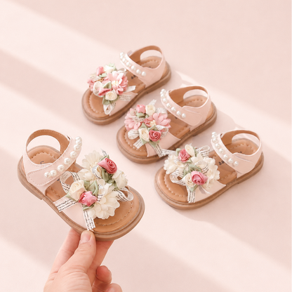 Rosebud Pearl Flower Sandals