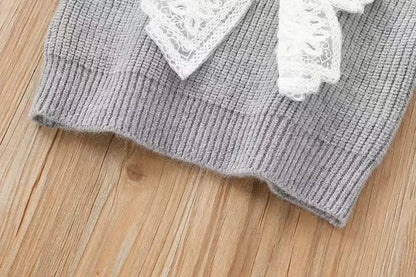 Glitter Bow Knit Set for Girls