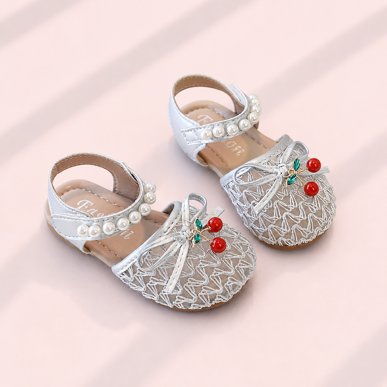Cherry Lace Pearl Sandals