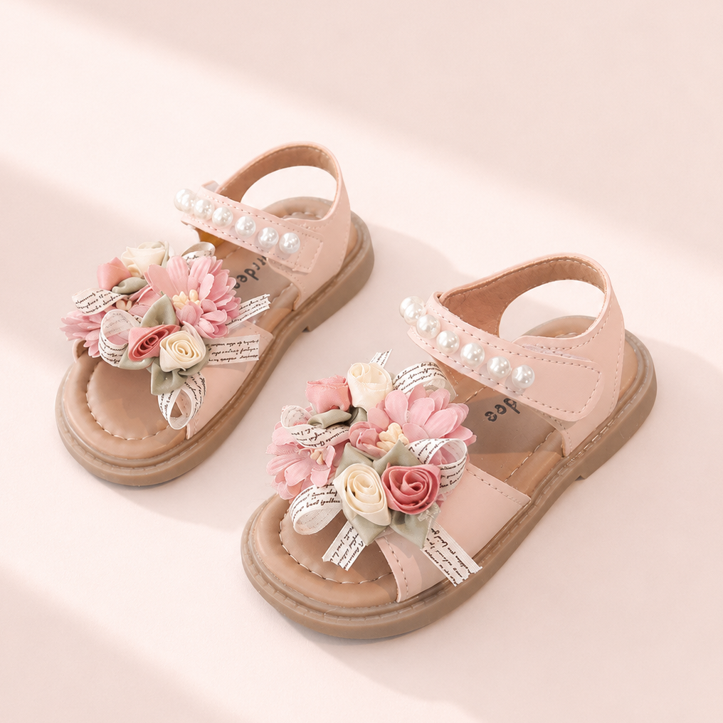 Rosebud Pearl Flower Sandals