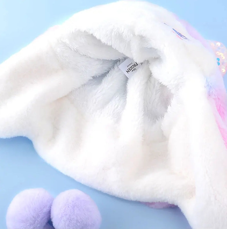 Pastel Ice Princess Plush Winter Hat for Kids