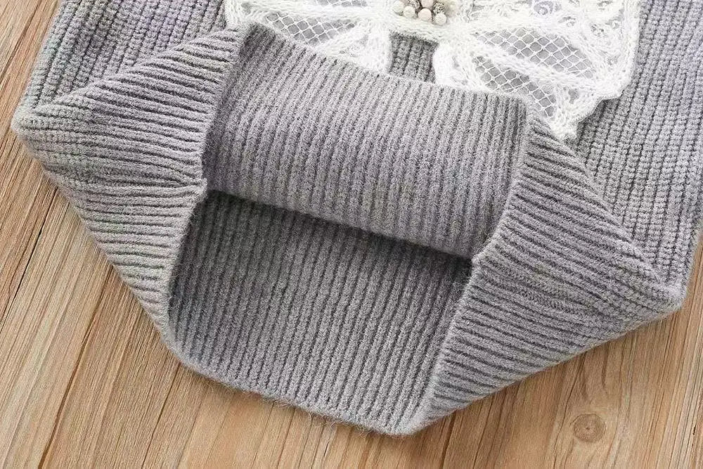 Glitter Bow Knit Set for Girls
