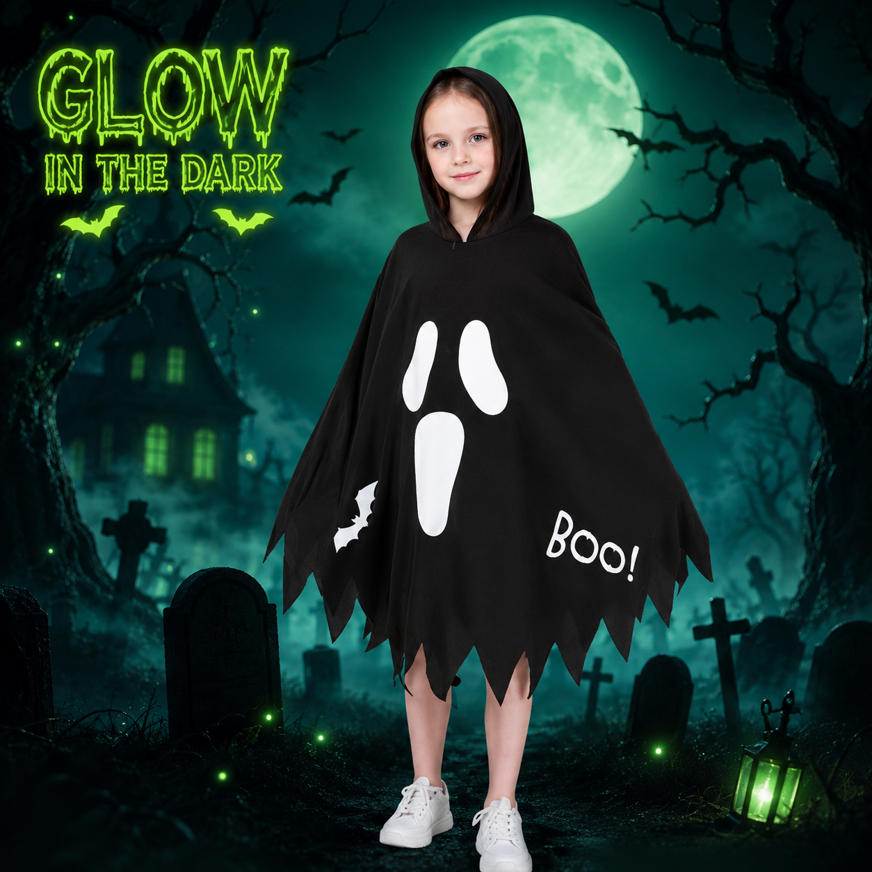 Glow Ghost Halloween Cloak