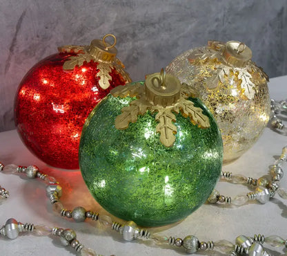 Glass Tabletop Christmas Ornaments – Set of 3 - image 4