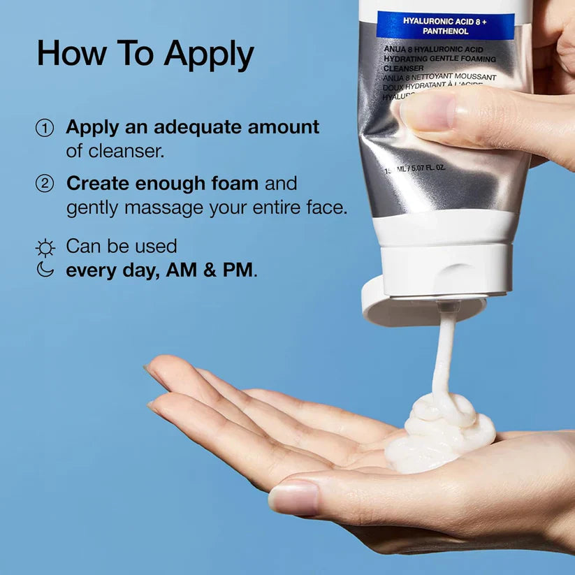 ANUA Hidratante Espuma de Limpeza Suave, Ácido Hialurônico (150ml/5,07fl oz.) - imagem 5