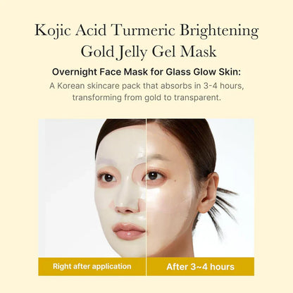 Máscara de gel de gelatina dourada de cúrcuma com ácido kójico Medicube | Máscara facial iluminadora durante a noite - imagem 5