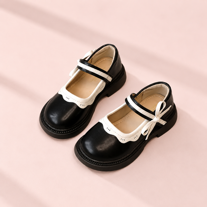 Scalloped Bow Vintage Mary Janes