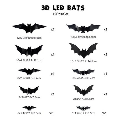 3D LED Bat Stickers — Turn Your Walls Into a Haunted Masterpiece 👻
