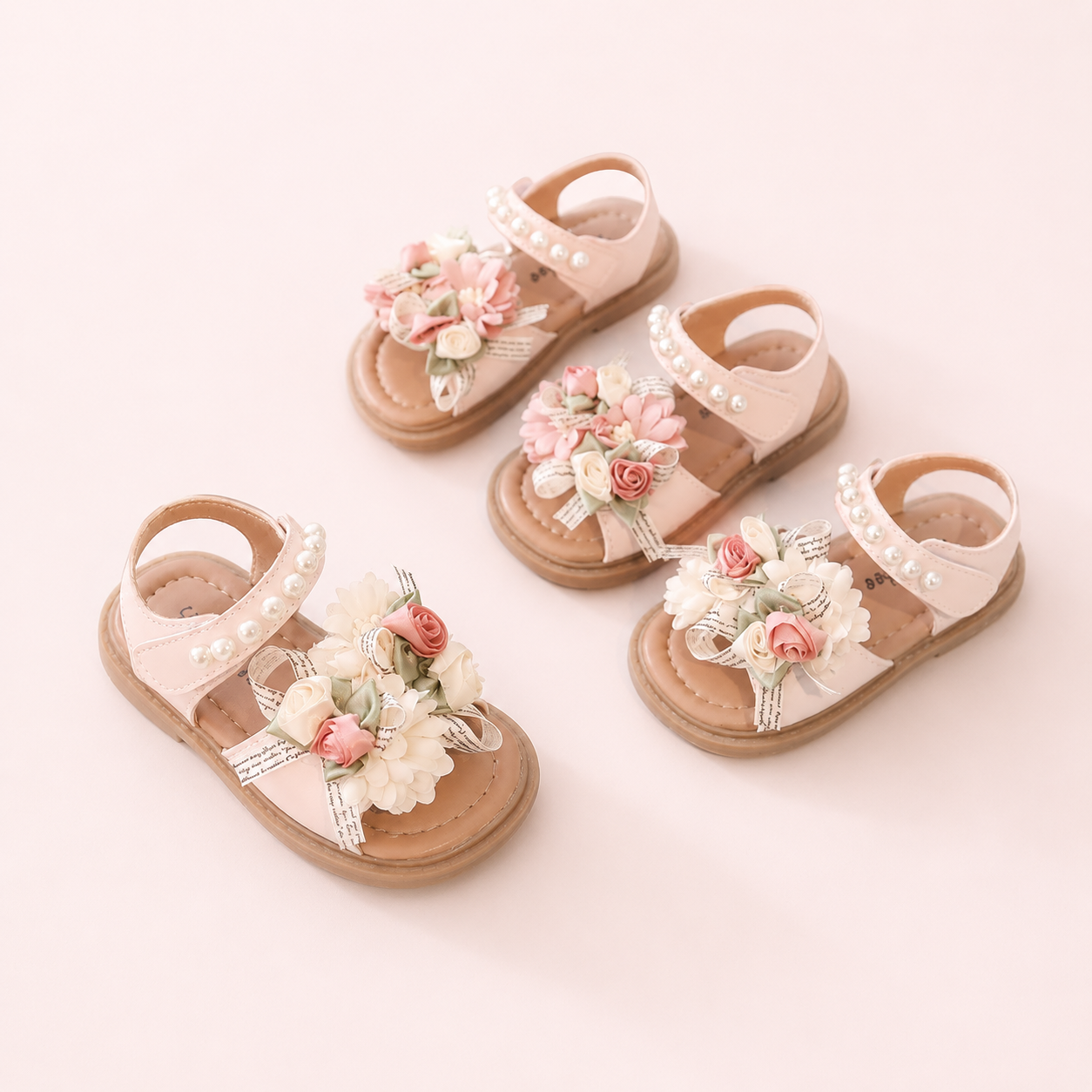 Rosebud Pearl Flower Sandals