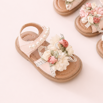 Rosebud Pearl Flower Sandals