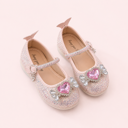 Crystal Heart Princess Shoes