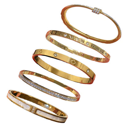 Elegant 5-Piece Stainless Steel Bracelet Set