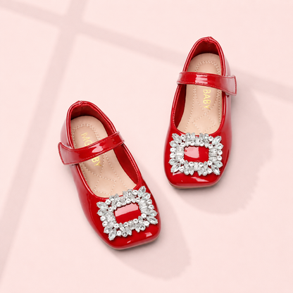 Crystal Buckle Patent Mary Janes