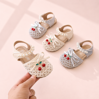 Cherry Lace Pearl Sandals