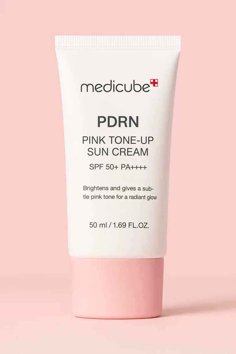 MEDICUBE - PDRN Creme Solar Tonificante Rosa – Escudo Radiante FPS 50+ | 50ml