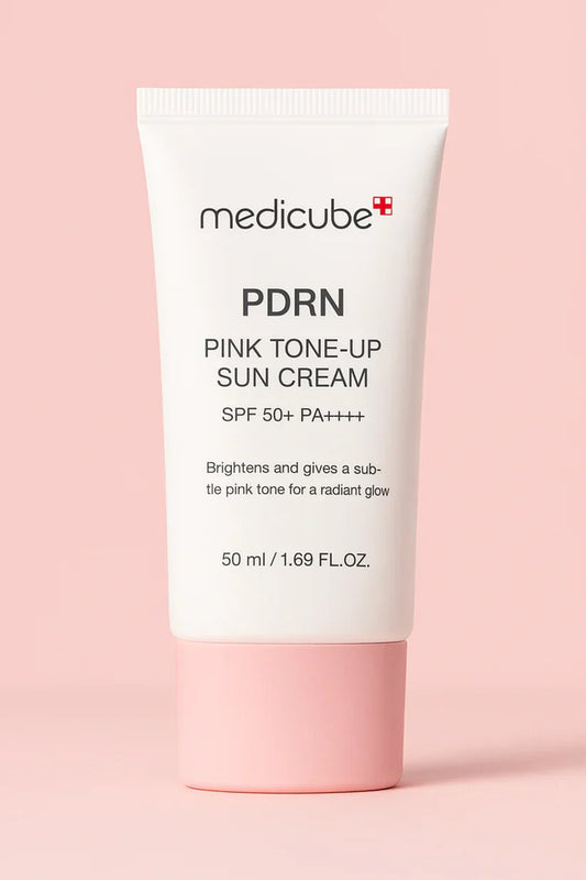 MEDICUBE - PDRN Creme Solar Tonificante Rosa – Escudo Radiante FPS 50+ | 50ml