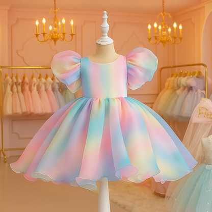 Rainbow Party Dress for Kids