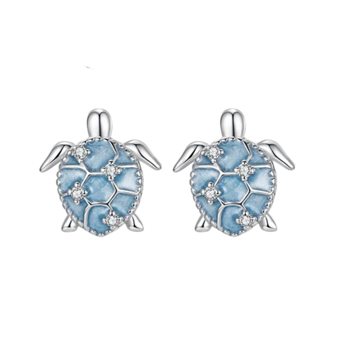 Aqua Turtle Earrings