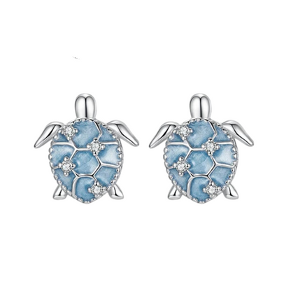 Aqua Turtle Earrings