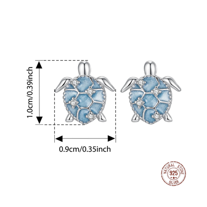 Aqua Turtle Earrings