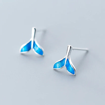 Ocean's Tail Stud Earrings