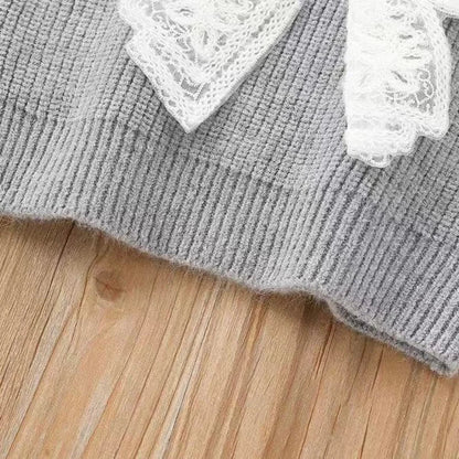 Glitter Bow Knit Set for Girls