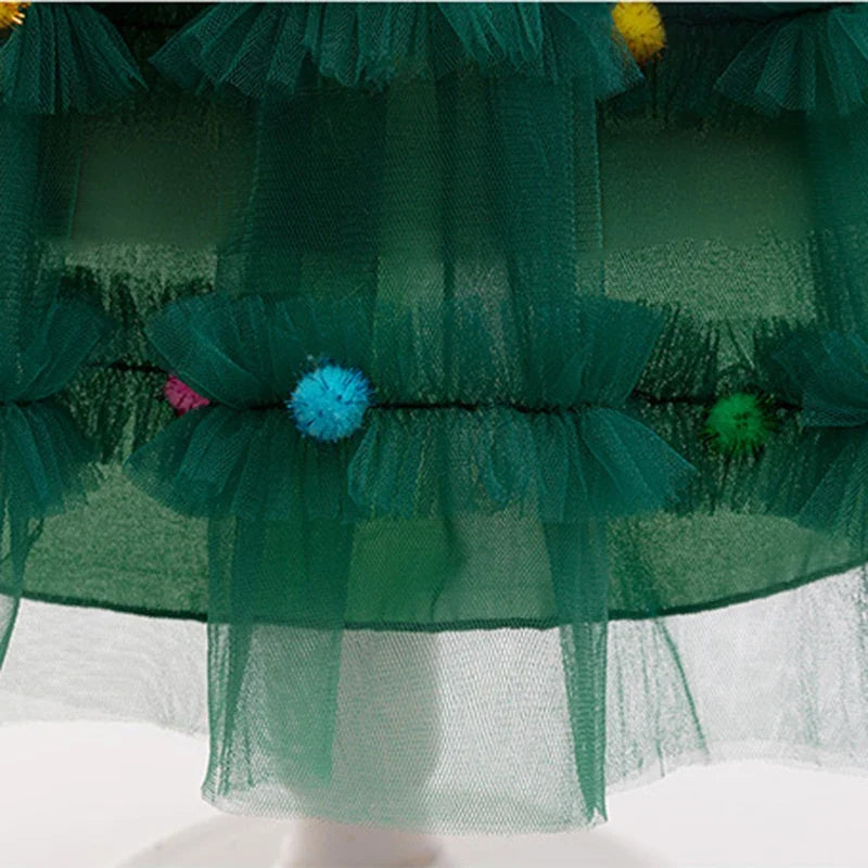 Christmas Tree-Inspired Girls’ Dress