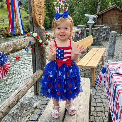 All-American Sweetheart Tutu Dress with Bow Headband
