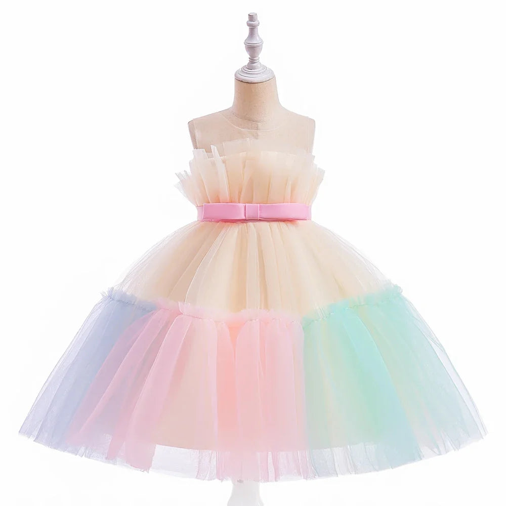 Rainbow Tulle Princess Party Dress